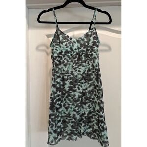 Cosabella Italy Green Abstract Print Mesh Slip Dress Chemise Lingerie Womens S